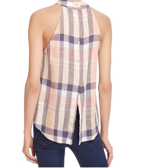 Bella Dahl Women’s Plaid Button Down Casual Top - Picture 2 of 2
